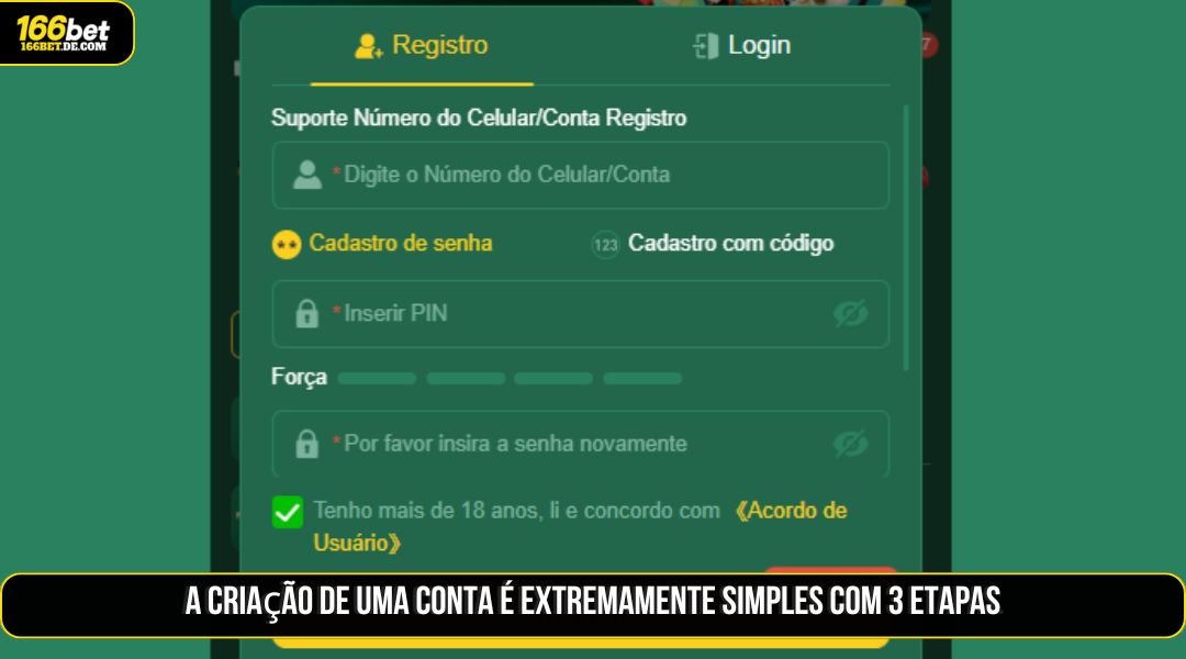 Criar uma conta é extremamente simples em 3 passos