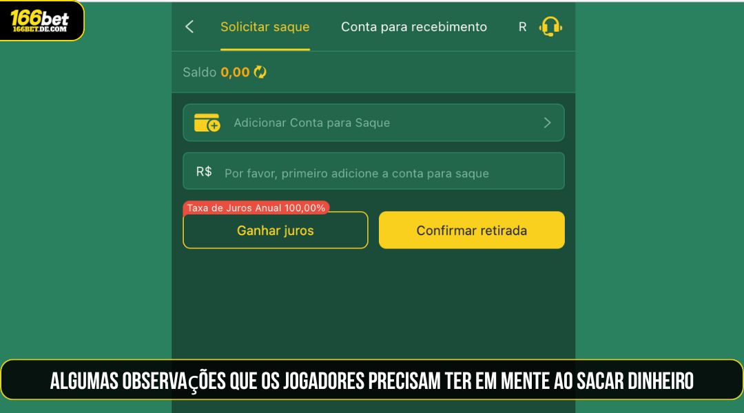 Algumas notas que os jogadores precisam lembrar ao 166BET Saque