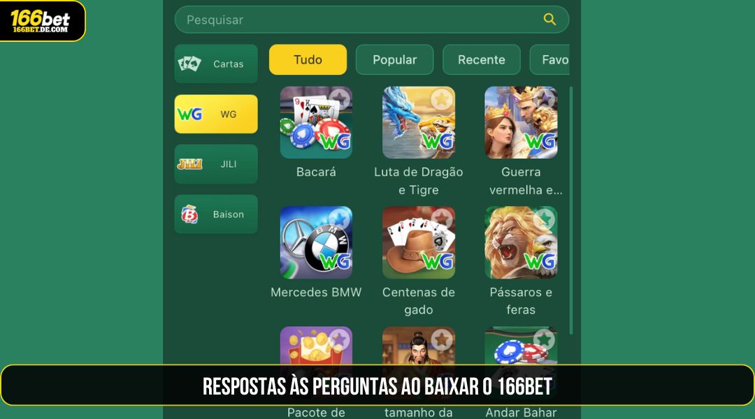 Respondendo a perguntas ao Baixar 166BET App